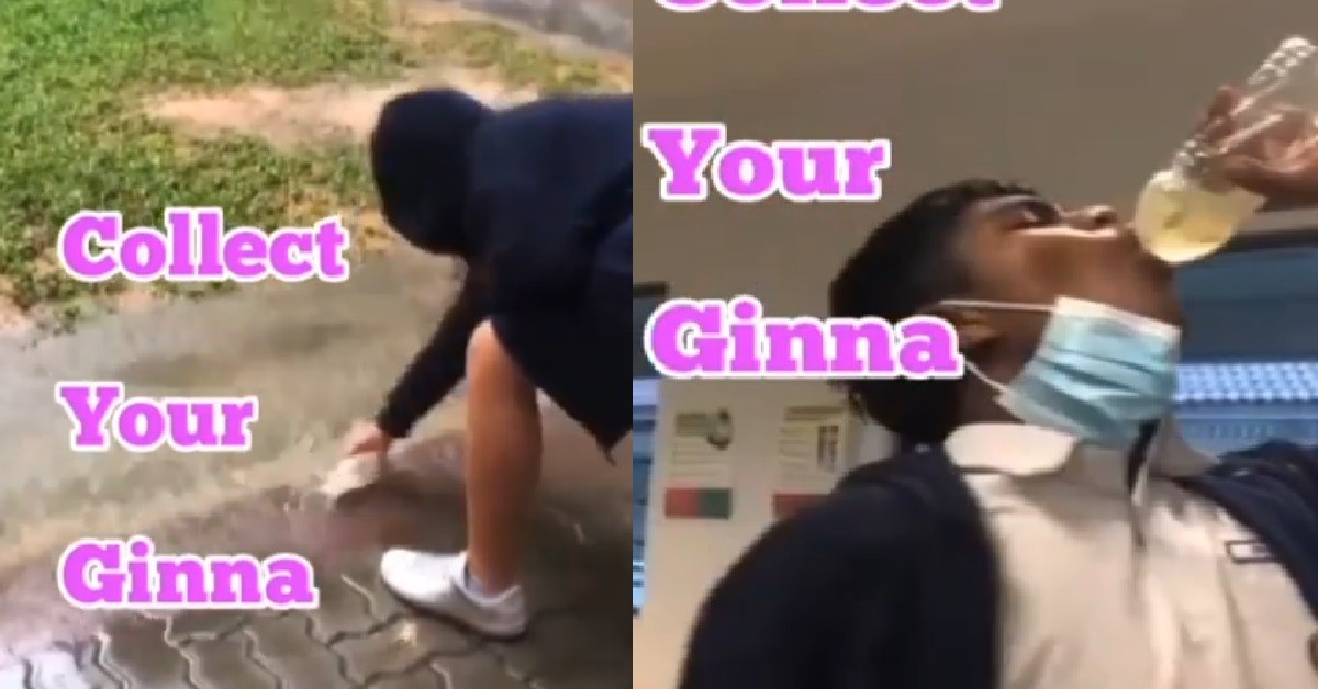 YP SCOOP UP RAINWATER, DRINK THE WHOLE BOTTLE TO IMPRESS HIS FRIENDS