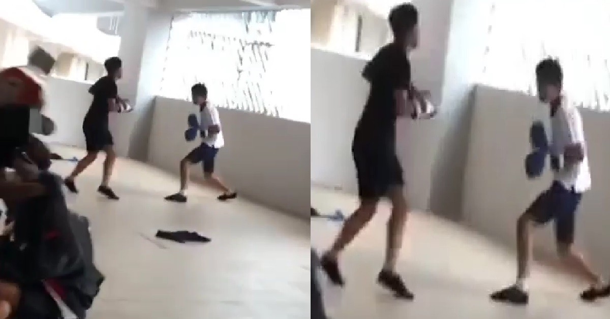 YOUNG PUNKS FIGHTING AT CORRIDOR TO PREPARE FOR FIGHT AGAINST C0VID