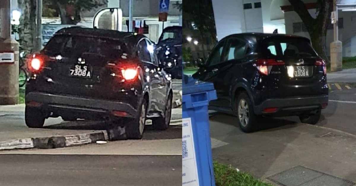 DRIVER GOT CARPARK DON’T WANT TO PARK, PARK ON KERB PAVEMENT INSTEAD