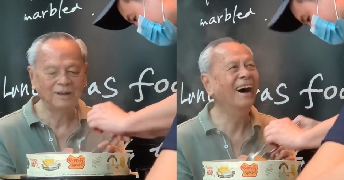 KIND HEARTED STAFF GOES VIRAL FOR HELPING OLD MAN MIX HIS FOOD