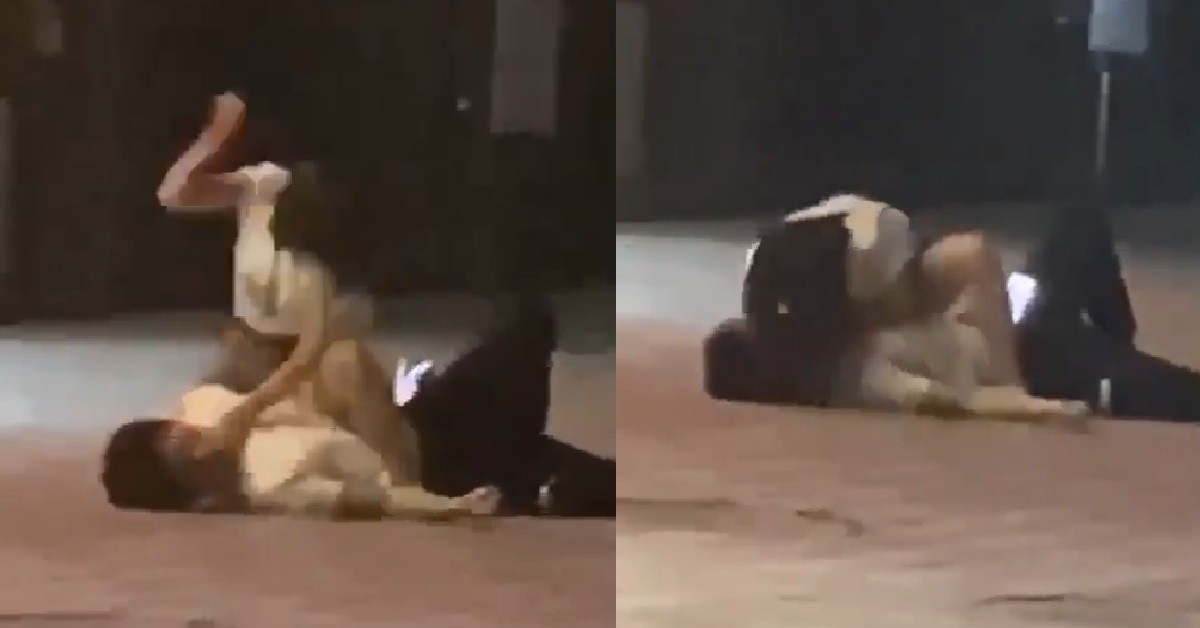 WOMAN HANTAM BF JIALAT JIALAT UNTIL HE K.O, THEN KISS HIM