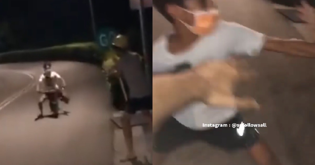 YP RIDING ILLEGAL PMD CONFRONTED: “YOU THINK YOU WHO?” THEN START FIGHT