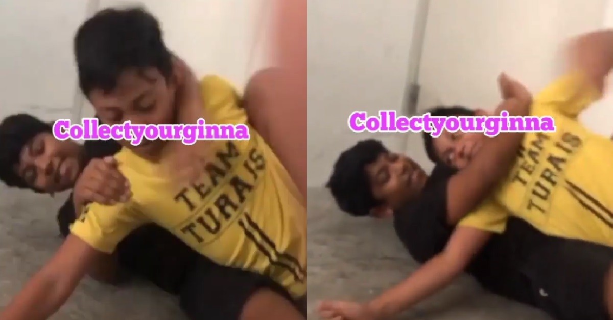 YPS FIGHTING ON FLOOR OF CORRIDOR, BOY KENA JIALAT CHOKEHOLD