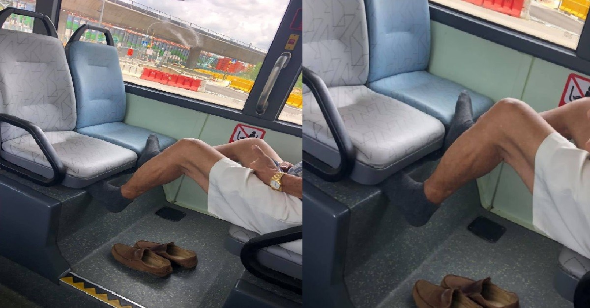 LAO AH PEK KIAO KAH SPREAD HIS FEET FRAGRANCE, SHARE WITH THE BUS