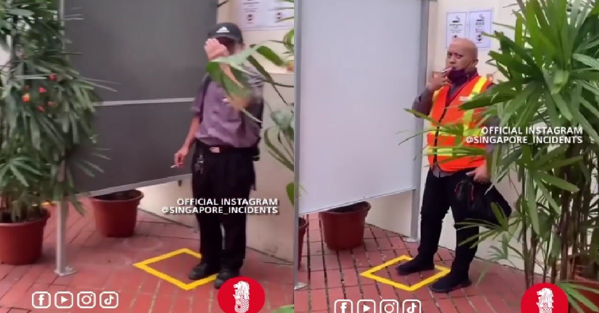 BUS DRIVERS SEPARATED AT BISHAN INTERCHANGE SMOKING AREA