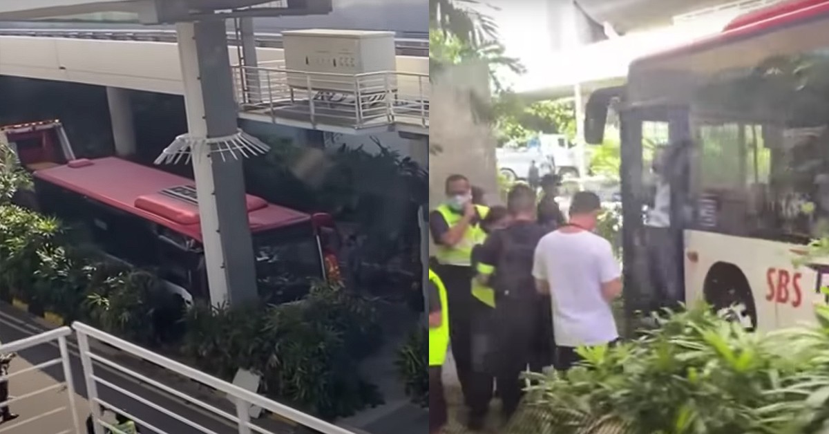 3 PAX SEND TO HOSPITAL AFTER BUS HITS PILLAR AT CHANGI AIRPORT