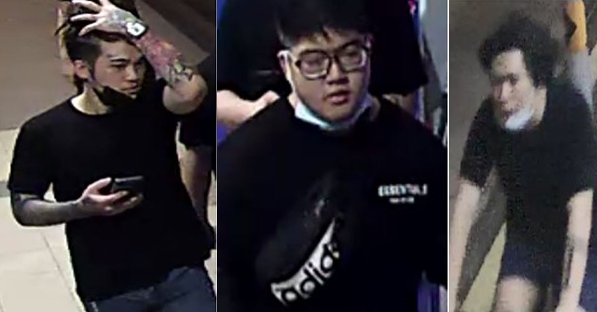 POLICE LOOKING FOR 3 MEN FOR THEFT CASE AT HOUGANG