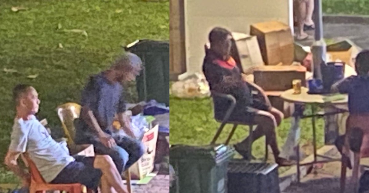 UNCLES NO WEAR MASKS GATHER IN GROUP OF 7 AT ANG MO KIO TO DRINK BEER