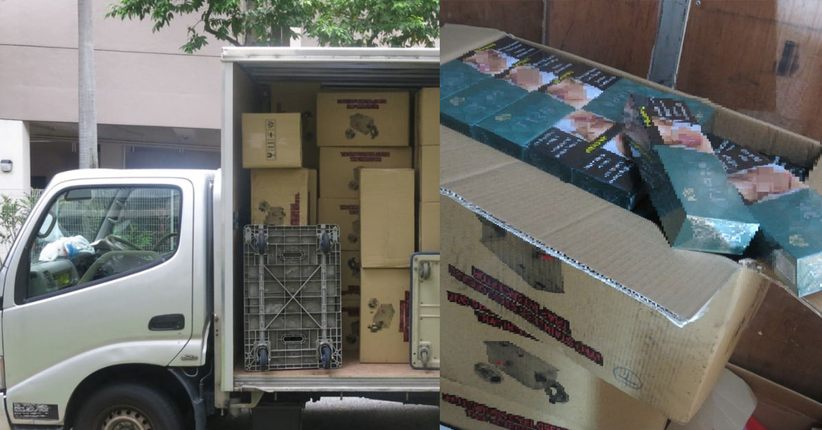 5 MEN WERE ARRESTED AFTER OVER 6,000 CARTONS OF CONTRABAND CIG FOUND