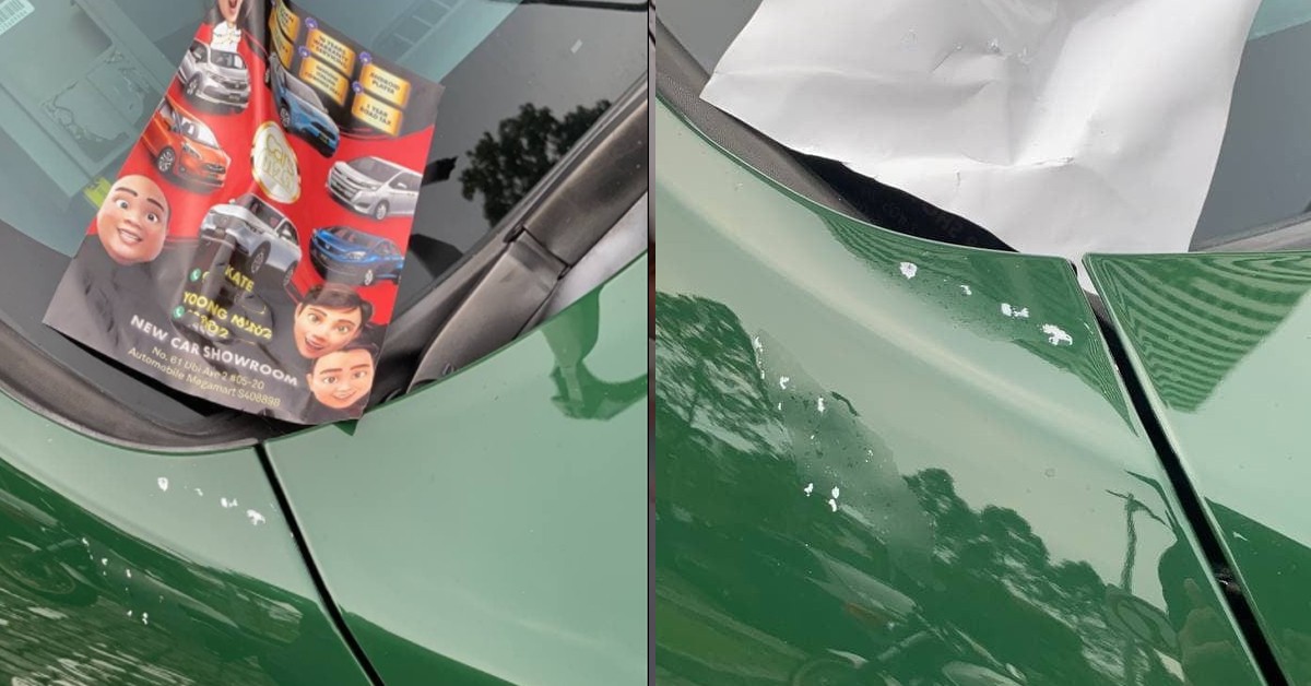 CAR COMPANY LEAVE FLYER THAT DAMAGED CAR PAINT, REFUSE COMPENSATION
