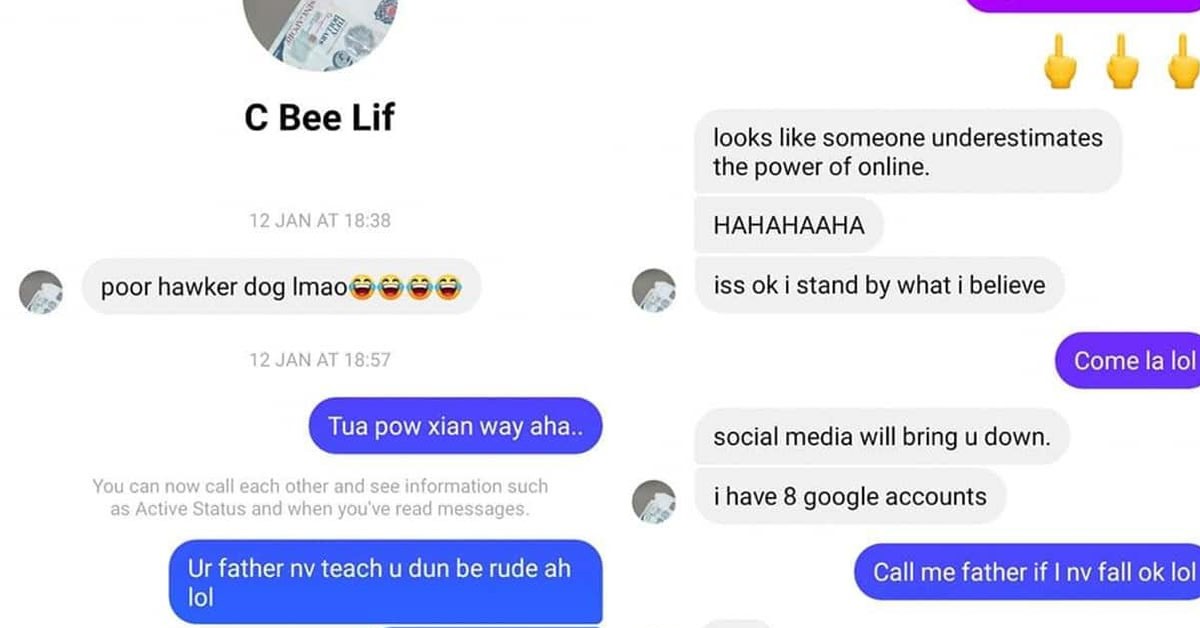 MAN CREATES 8 FAKE ACCOUNTS TO POST NEGATIVE REVIEWS AT HAWKERS