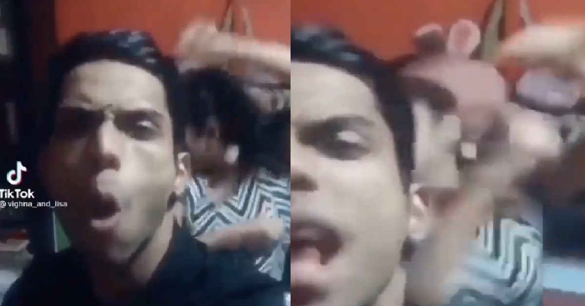 ANJACK CHANTING GANG POEM WHILE HIS GF HAVING A STROKE AT THE BACK