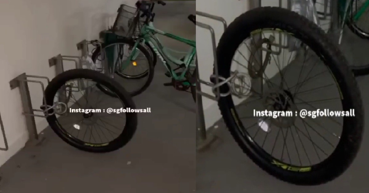 THIEF STEAL GUY’S BICYCLE AT VOID DECK, LEAVE BEHIND ONE TYRE FOR HIM