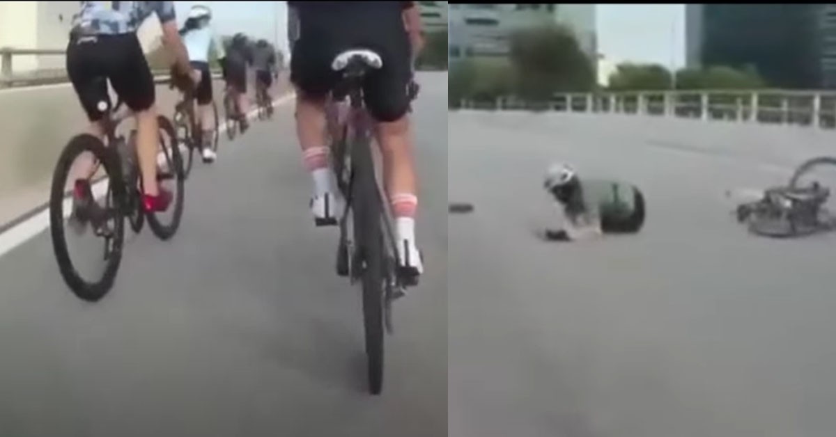 CYCLIST ALMOST RAN OVER BY TRUCK AFTER FALLING ON WEST COAST HIGHWAY