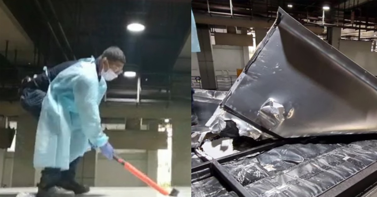 ICA OFFICER SMASH OPENS LORRY ROOF & FOUND HIDDEN CONTRABAND CIGS