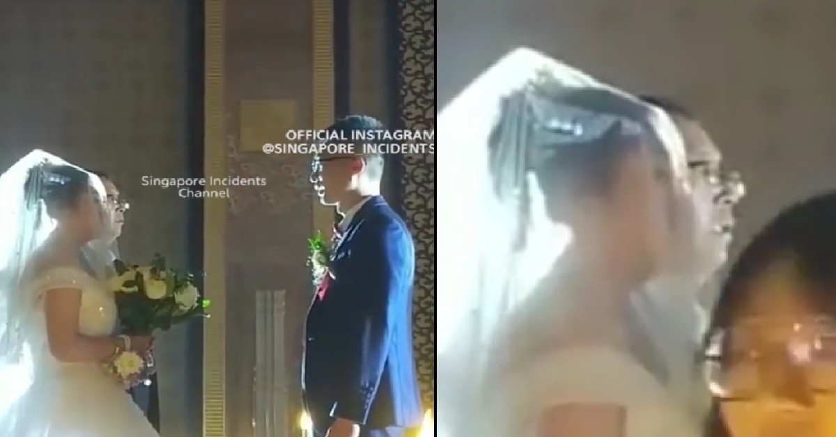 CAMERAMAN TAKE WEDDING VIDEO, LOOK LIKE GROOM MARRING AH PEK IN DRESS