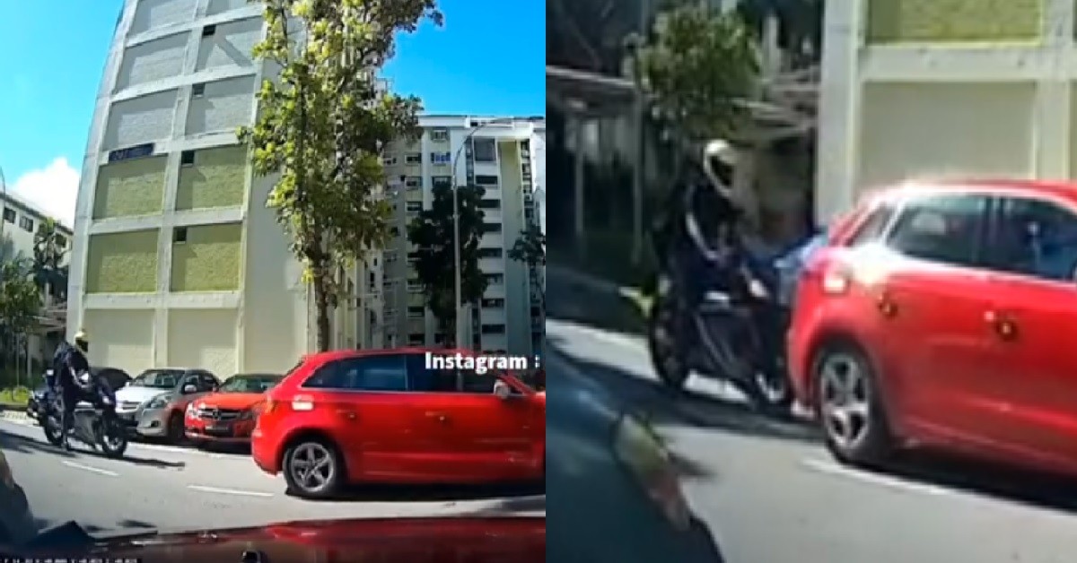 PAK JIAO DRIVER REVERSE WITHOUT LOOKING, ALMOST BANG MOTORCYCLIST