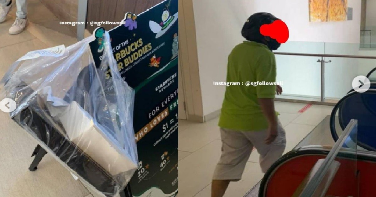 FOODPANDA RIDER LOST, SO HE JUST HANG CUSTOMER FOOD AT STARBUCKS BANNER