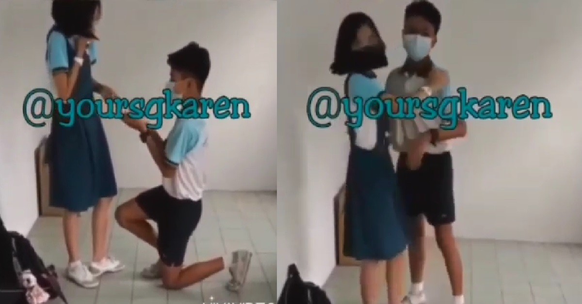 BOIBOI DOWN ON ONE KNEE TO ASK GF TO PLAY CATCHING WITH HIM IN RECESS