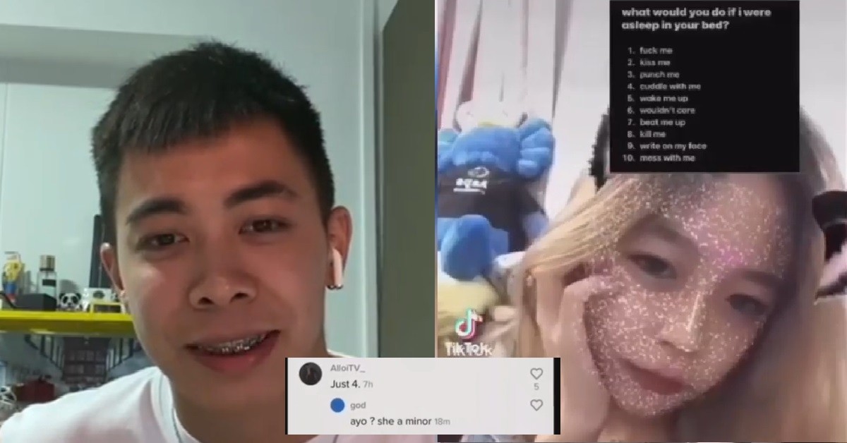 TIKTOKER ALOYSIUS NG HITS ON UNDERAGED XMM, WANT TO “CUDDLE” WITH HER
