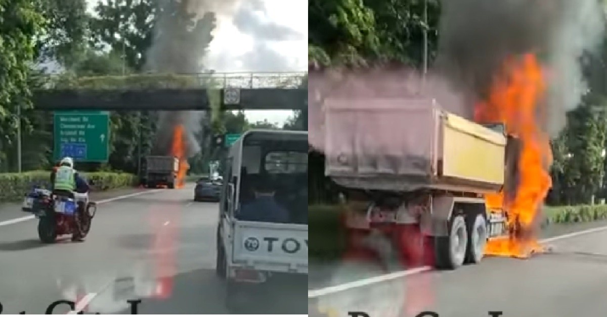 TIPPER TRUCK SEEN CAUGHT ON FIRE ALONG CTE, BURN UNTIL JIALAT