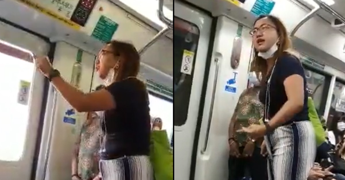 WOMAN WITHOUT MASK IN MRT, ARGUES ‘WHO BRING U UP, FATHER & MOTHER’