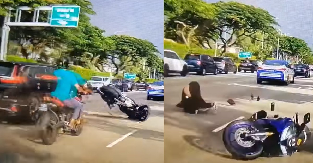 SERIOUS ACCIDENT ALONG CTE, MAN FLYS OFF BIKE AND ROLL.