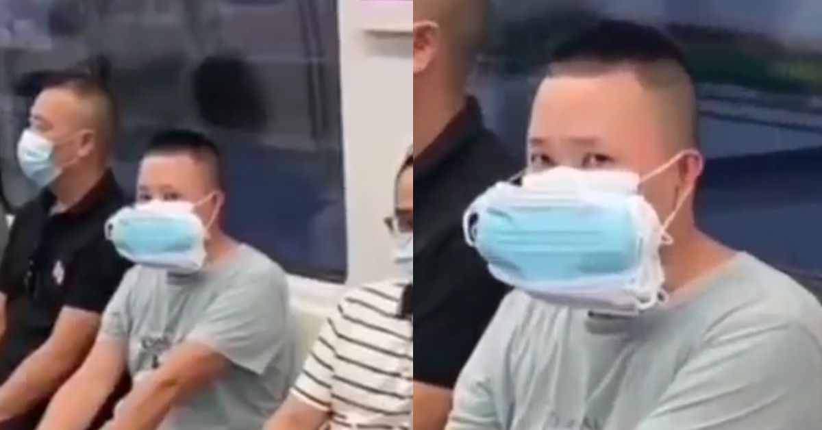 MAN IN CHINA WEARS A WHOLE BOX OF MASKS TO PROTECT HIMSELF