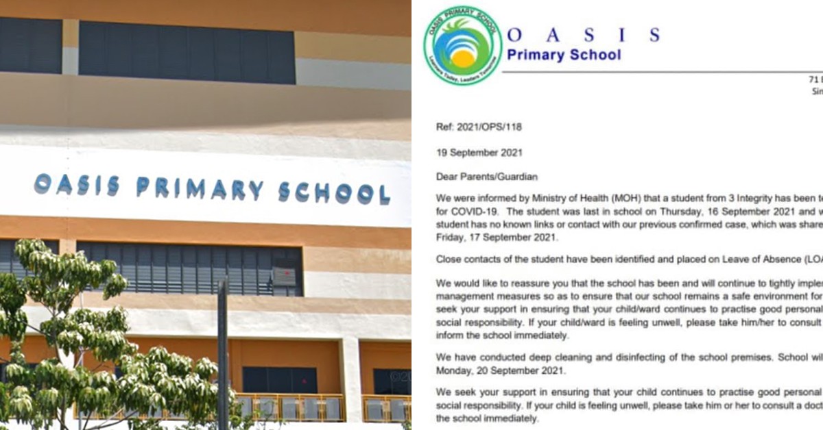 STUDENT FROM OASIS PRI SCH AMONG CONFIRMED CASES