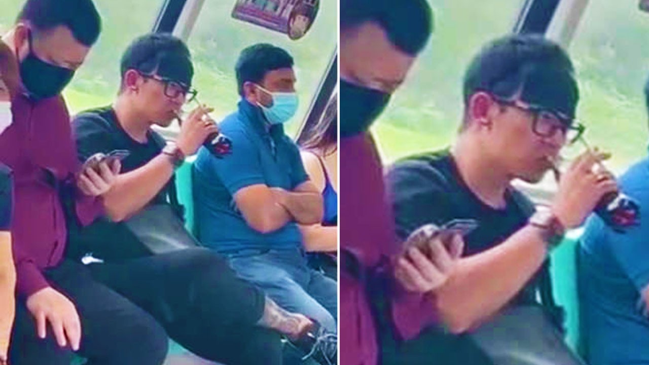AUTHORITIES AWARE OF INCIDENT, MAN SMOKING IN MRT