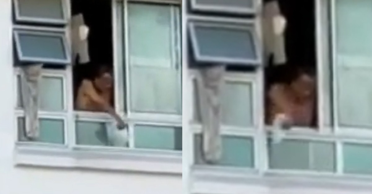 MAN SPOTTED POURING URINE OUT OF WINDOW TO “MARK TERRITORY”