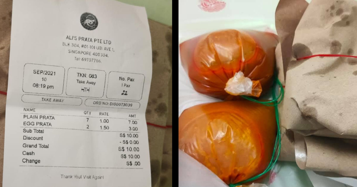 MAN NOT HAPPY AT PRATA STALL BECAUSE “CURRY TOO LITTLE”