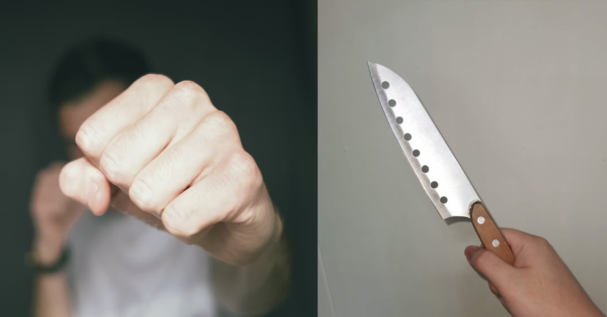 DRUNK MAN TAKE KNIFE ATTACK 76 Y.O ELDERLY WOMAN & HEALTH WORKERS