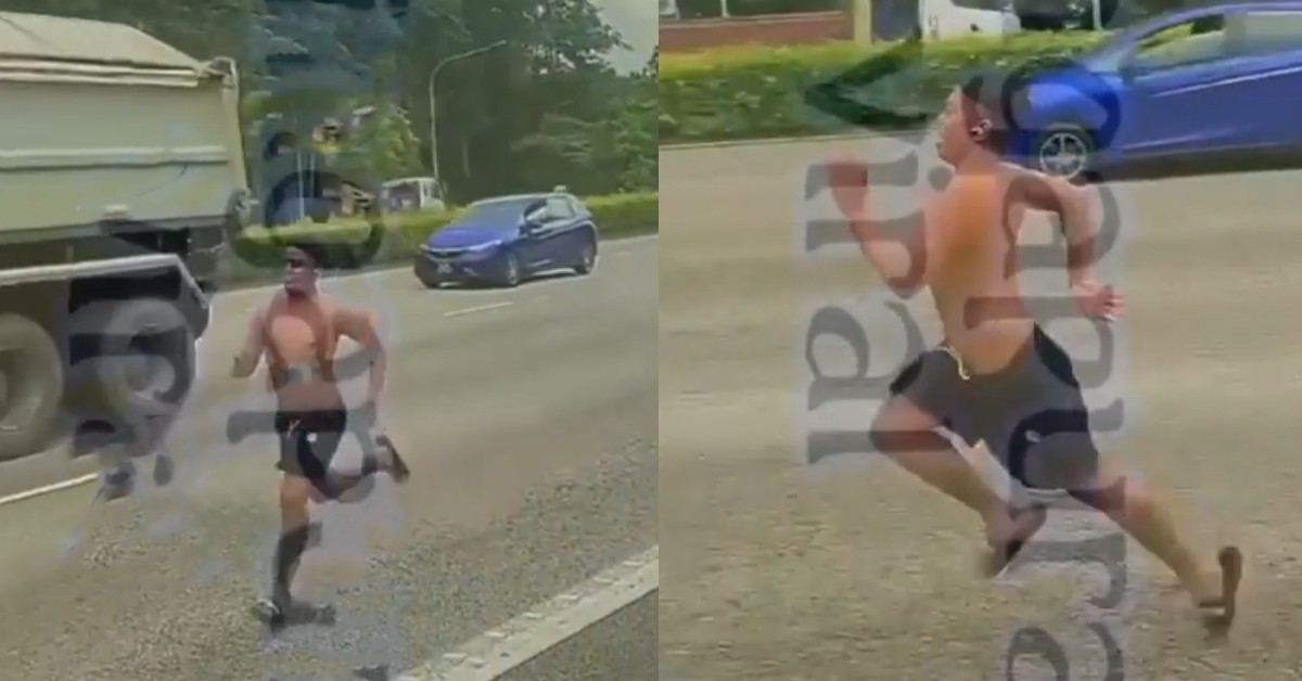 MAN THINKS IT’S FUNNY TO RUN HALF NAKED ON A HIGHWAY