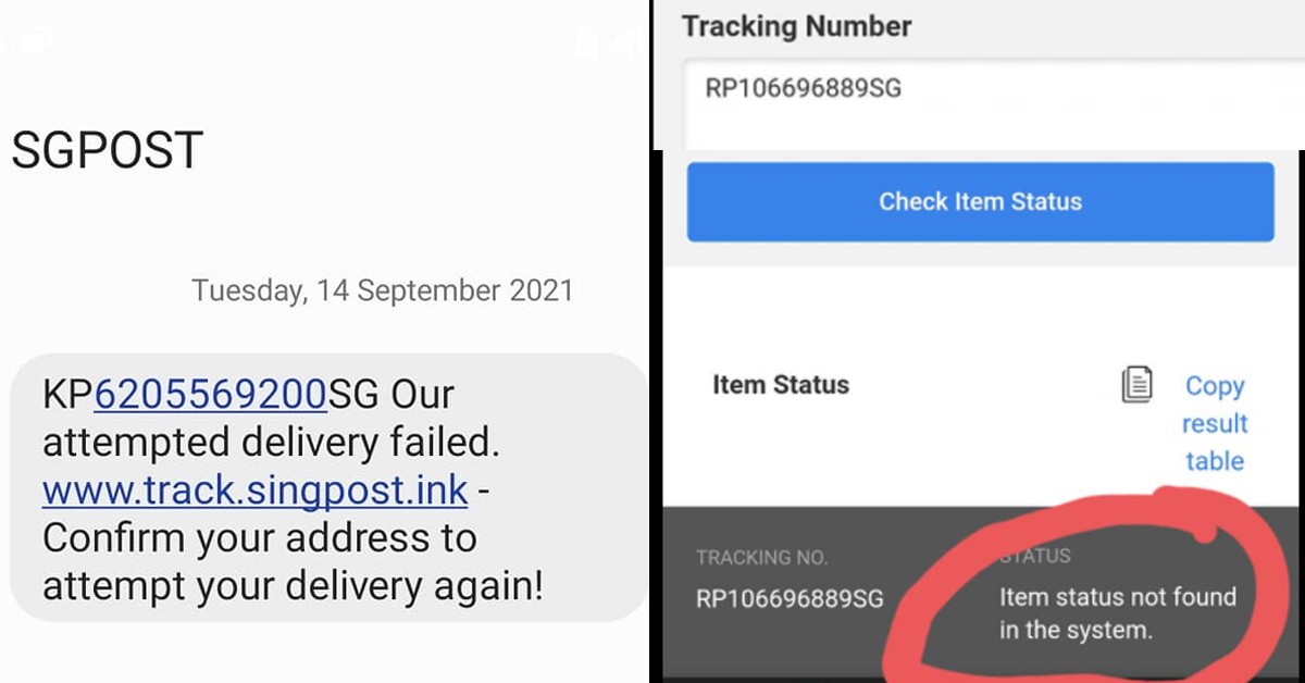 FAKE SINGPOST SMS, BEWARE OF SCAMMERS. TAKE NOTE.