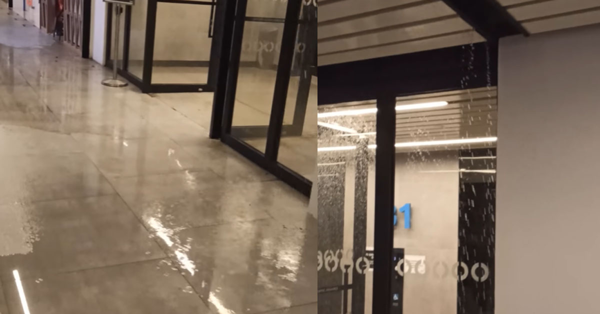 PAYA LEBAR SINGPOST PIPE BURST, LOOKS LIKE INDOOR RAINING