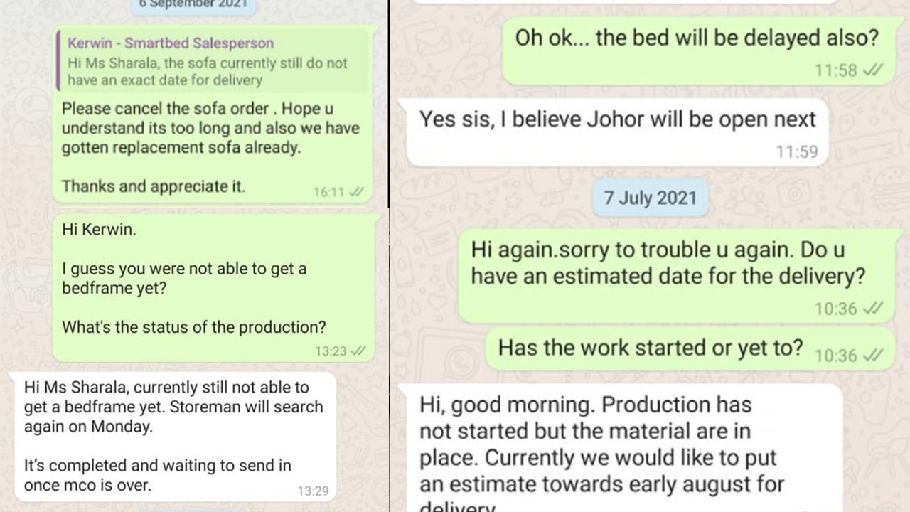 WOMAN ORDERED SOFA BUT 3MONTHS ALREADY ALSO NOT DELIVERED