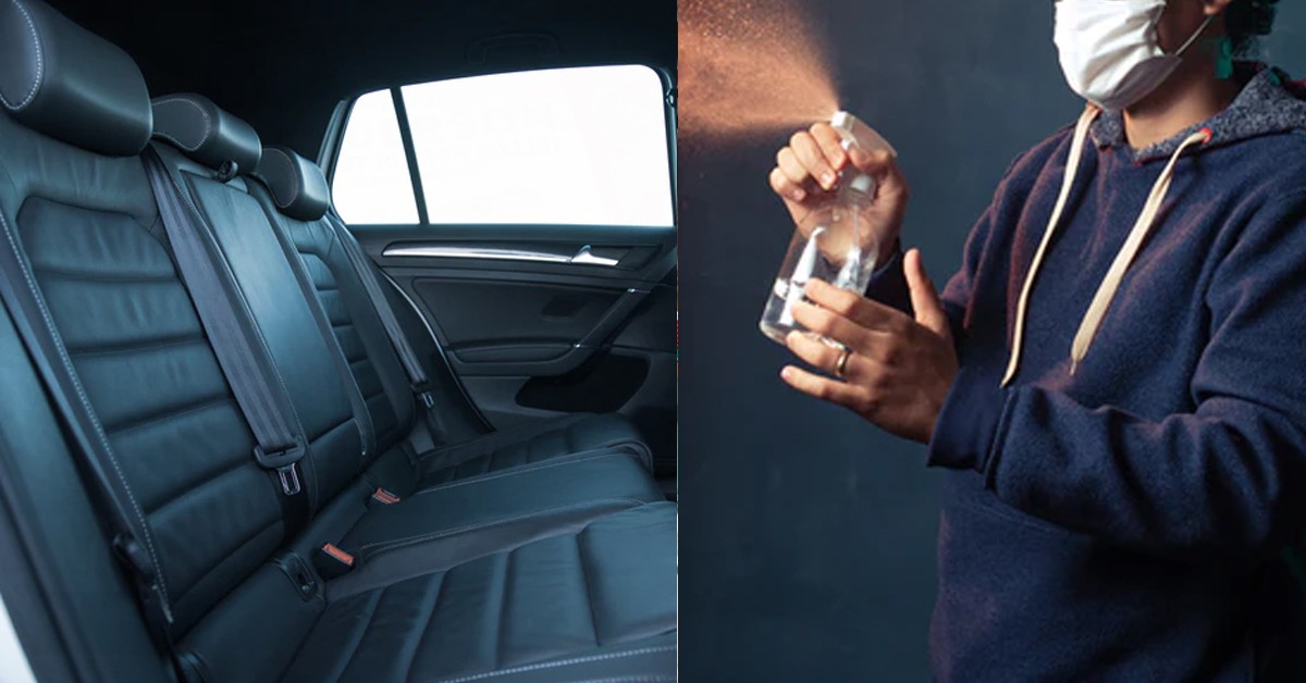 SOME KIASI S’POREAN SPRAY SANITISER BEFORE ENTERING GRAB