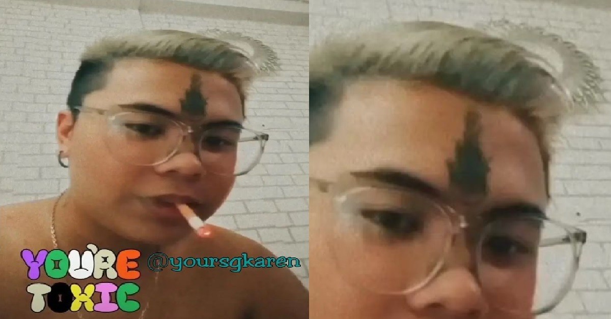 AH BENG TATTOO FACE TO LOOK FIERCE, BUT LOOK LIKE GOT COCKROACH ON HIS FOREHEAD