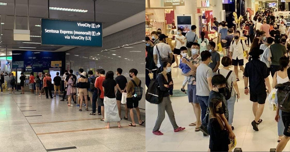 HUGE CROWDS GATHERS AT VIVO CITY, QUEUE 1HOUR TO GET IN