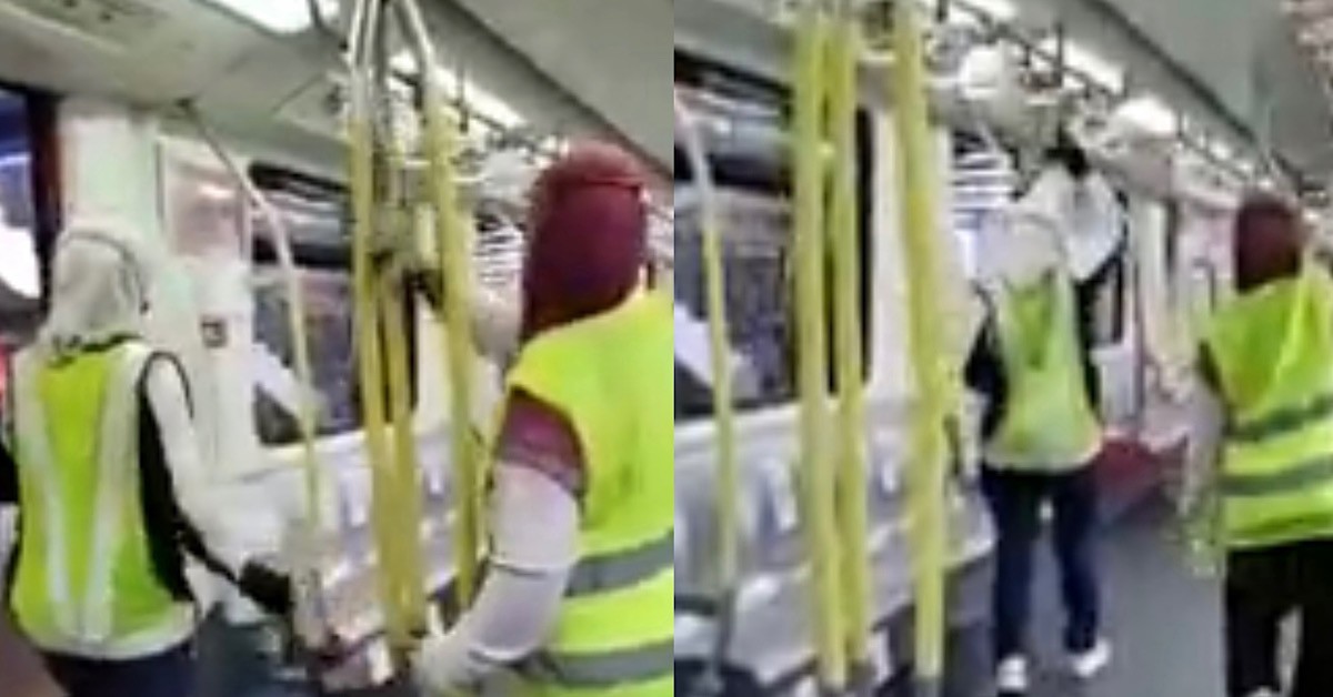 WORKERS SEEN PUTTING IN ZERO EFFORT DISINFECTING TRAIN IN KL