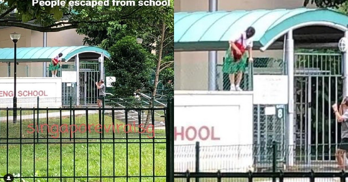 XMM CLIMB OVER FENCE TO ESCAPE FROM SCHOOL, EVEN GOT UNCLE CHEERING