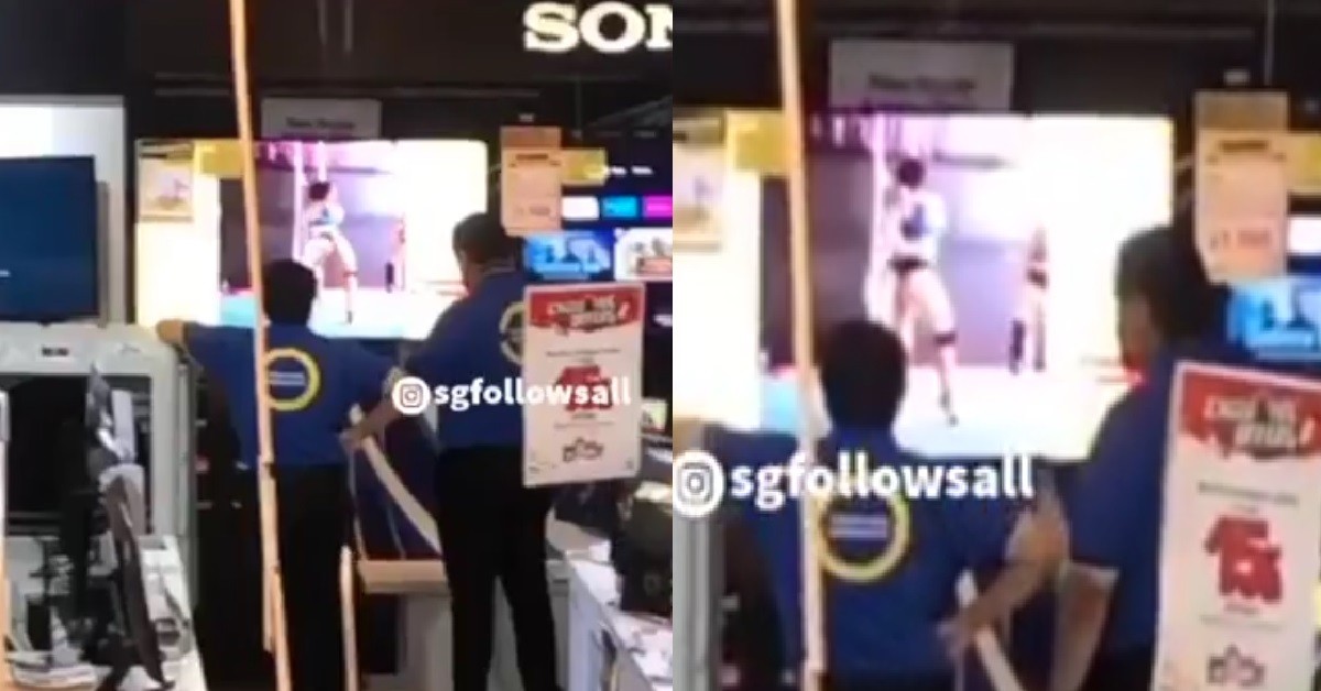 COURTS STAFF GOT “NEEDS”, WATCH WOMAN POLE-DANCING ON STORE’S TV