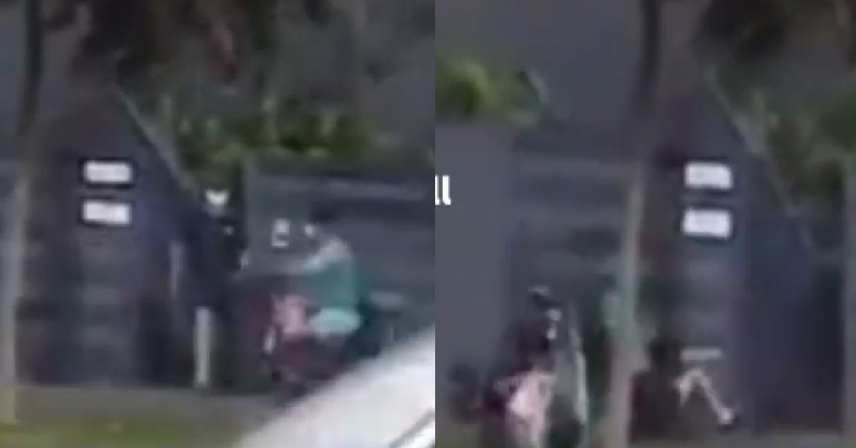 GRABFOOD RIDER CRASHED INTO MAN ON PAVEMENT, BOTH K.O ON THE GROUND
