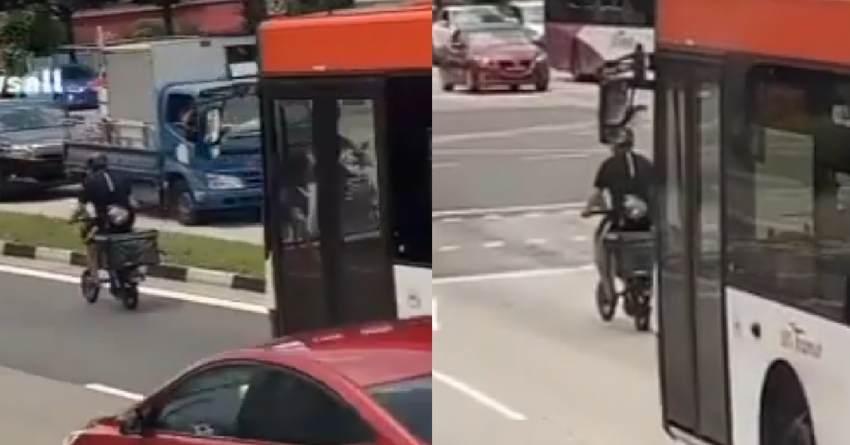 KING OF THE ROAD RIDING IN FRONT OF BUS & BLOCKING ITS WAY