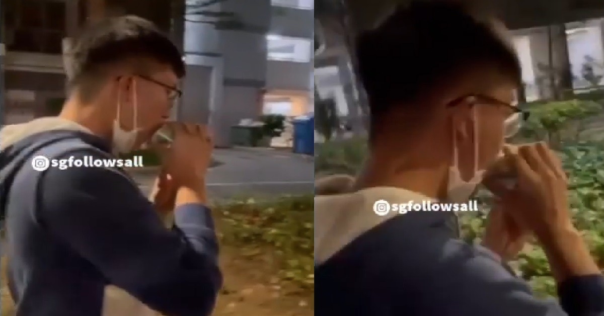 GUY MAKES F1 SOUNDS WITH MOUTH USING DRINK CAN, FRIEND AMAZED