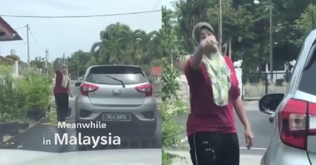 DRIVER DULAN WITH WOMAN HOGGING ENTIRE ROAD TO WASH HER CAR