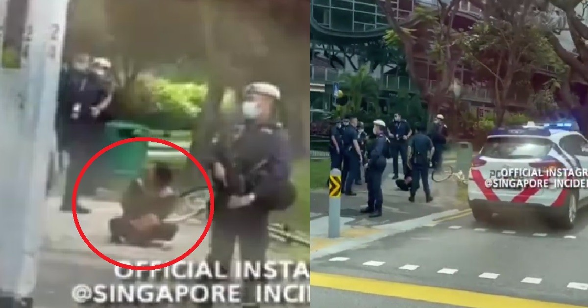 WOMAN ARRESTED & SURROUNDED BY 9 POLICEMEN AT ROAD JUNCTION