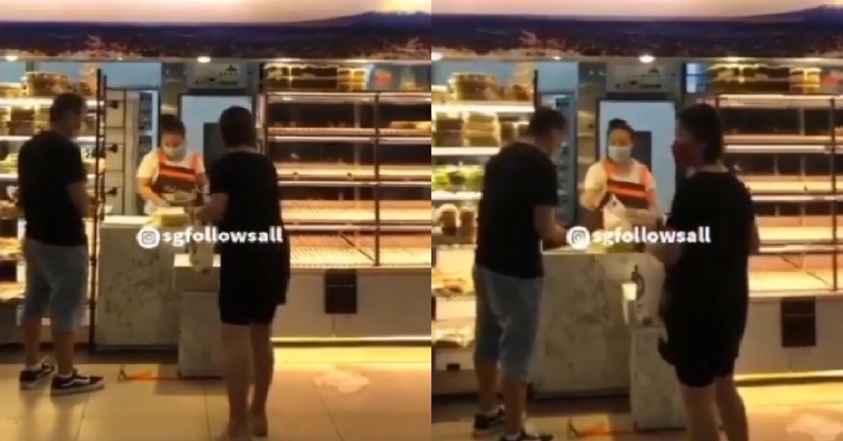 BREAD SHOP STAFF ALLEGEDLY SCOLD CUSTOMER’S FATHER MOTHER, THROW BREAD