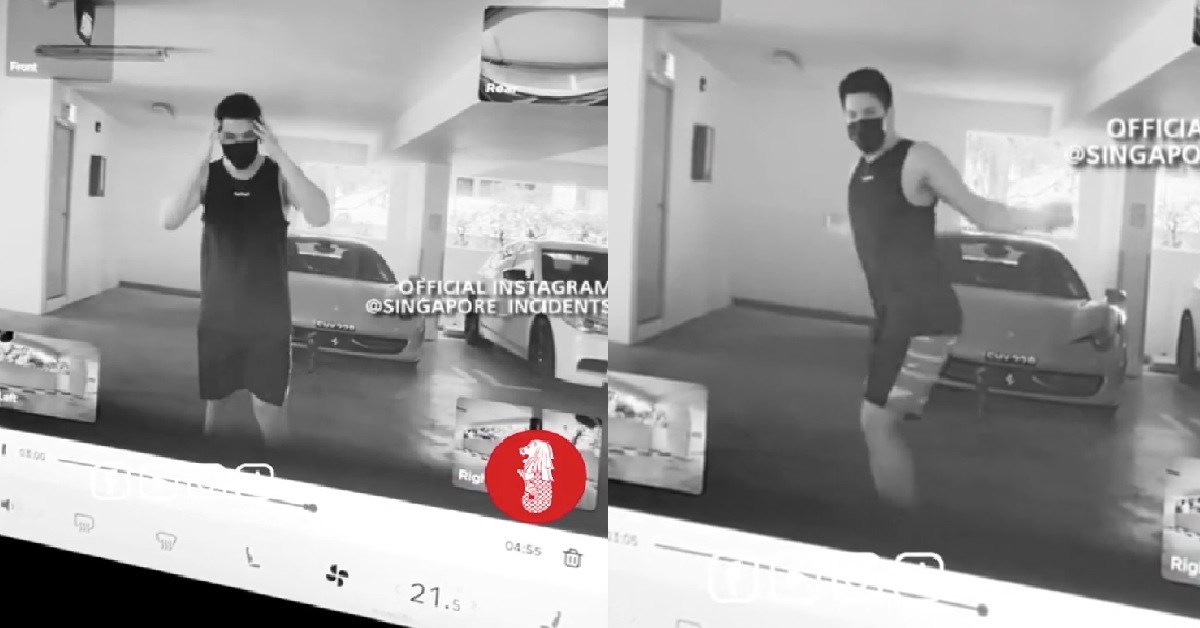 STRANGER STAND IN FRONT OF TESLA’S DASHCAM AND STARTS DANCING
